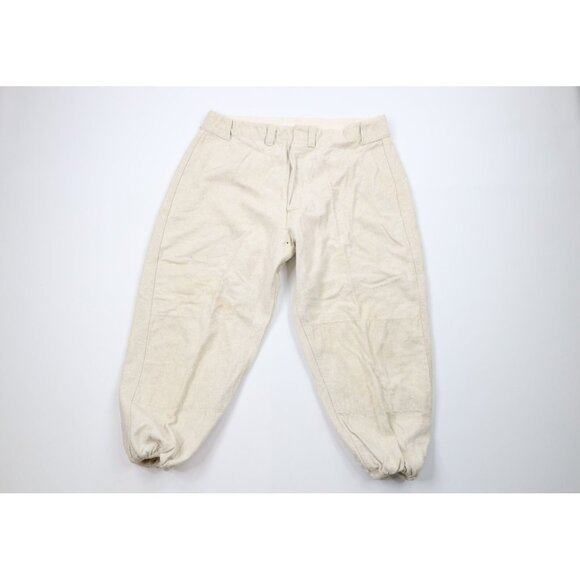 Vintage 40s 50s Mens Size 34 Distressed Wool Baseball Uniform Pants Gray USA